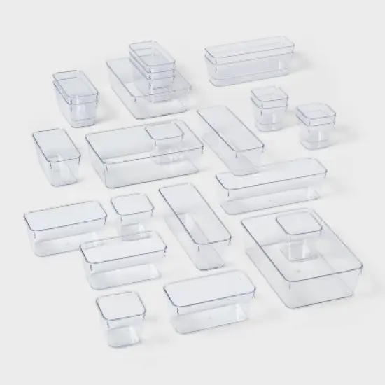 25pc Drawer Flatware Organizer - Brightroom&trade;: Clear In-Drawer Storage, PETG Material, Contemporary Style, Hand Wash image {4}