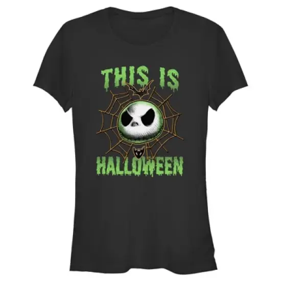 Junior's The Nightmare Before Christmas This Is Halloween Jack Face T-Shirt image {3}