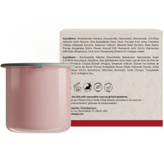 Maison Rouge NAD+ Face Cream Refill Only by Codeage - Resveratrol, Niacinamide, Collagen, Hyaluronic Acid, Vitamin C, Aloe Vera, 1.7 fl oz image {5}