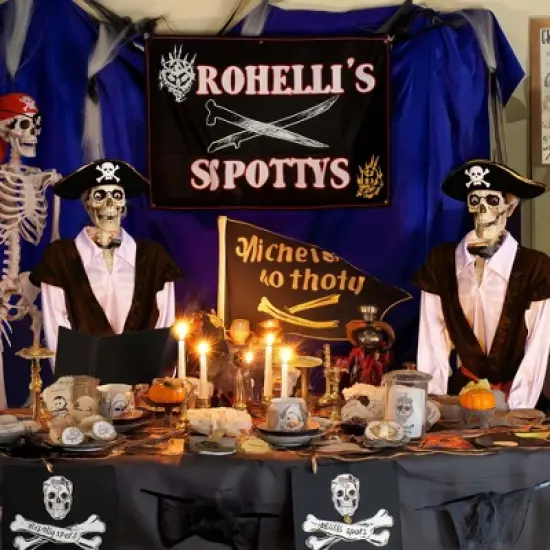 Yescom 5.4Ft Halloween Pirate Captain Skeleton Life Size Human Bone Movable Joints Outdoor Decor 2025 image {4}