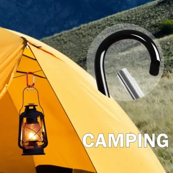 Unique Bargains Aluminum Hiking D-Ring Keychain Carabiner Hook Black 2.4" x 1.1" x 0.2" 8 Pcs image {4}