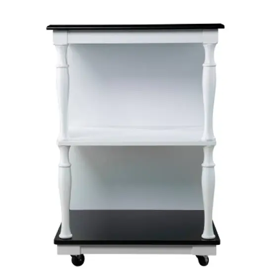 Denrard Rolling Kitchen Island with Storage White/Black - Aiden Lane image {4}