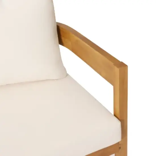 Christopher Knight Home Corwin 4-Seater Rustic Outdoor Acacia Sectional Sofa with Cushions image {8}