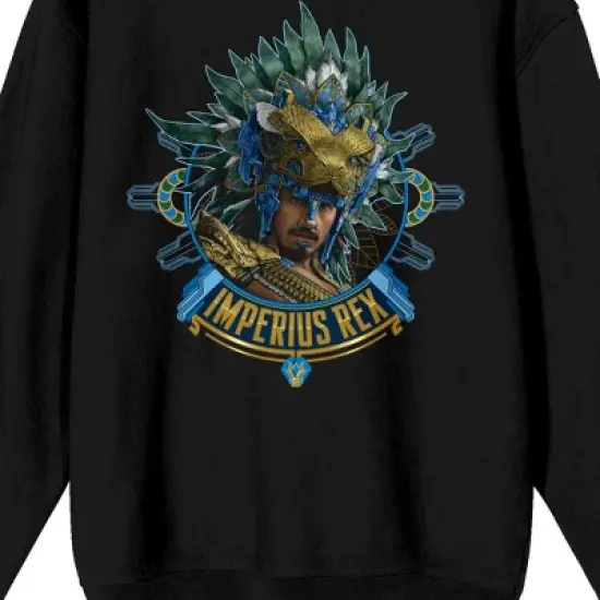 Black Panther Wakanda Forever Imperius Rex Crew Neck Long Sleeve Men's Black Sweatshirt image {1}