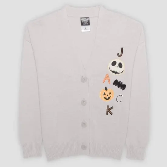 Women's The Nightmare Before Christmas Jack Skellington Cardigan - Gray image {3}