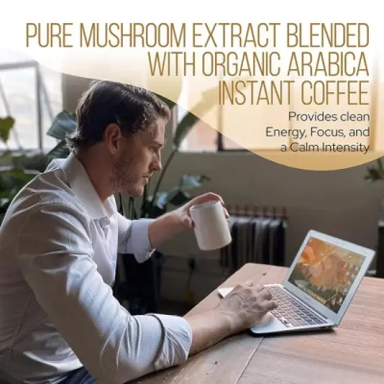 La Republica Bestselling Instant Mushroom Coffee with 7 Superfood Mushrooms, Certified Organic & Fair Trade Arabica Coffee - 35 Servings image {2}
