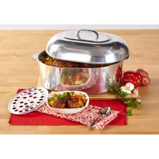 IMUSA 15" Cajun Classic Oval Aluminum Roaster image {7}