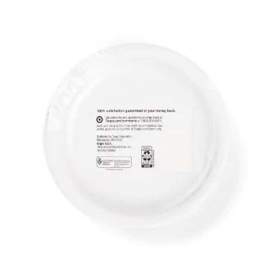 Heavy Duty White Paper Plates 8.5" - 55ct- up & up&trade; image {2}