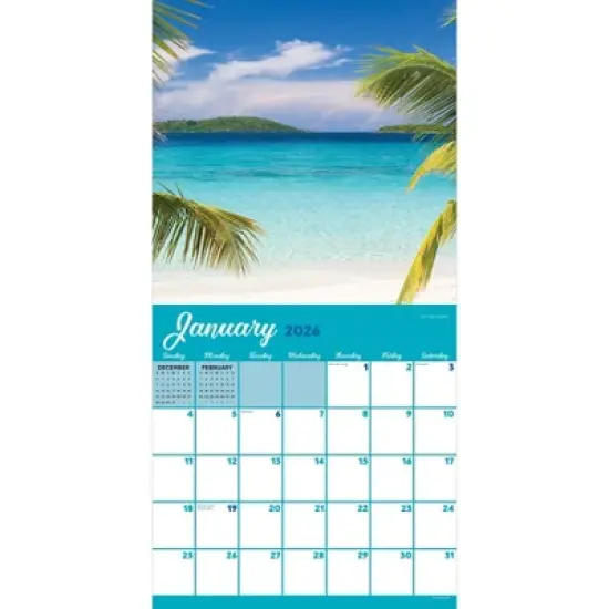 TF Publishing 13.5"x14.5" 2026 Tropical Beaches Wall Calendar image {5}