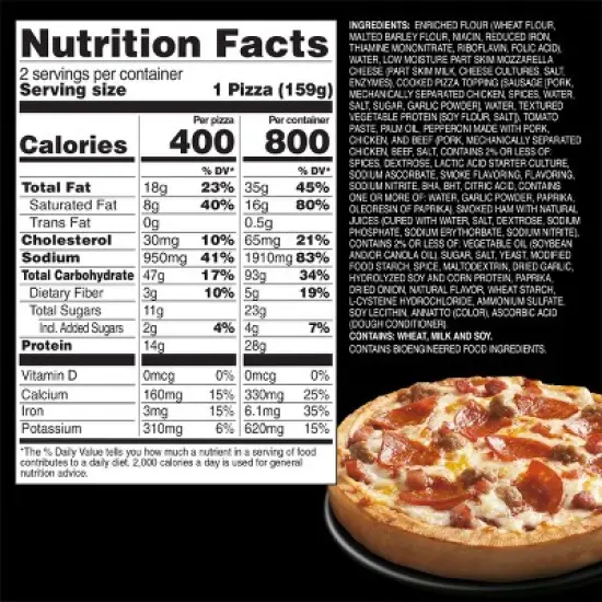 Red Baron Meat Trio Frozen Deep Dish Personal Pizza - 11.2oz image {8}