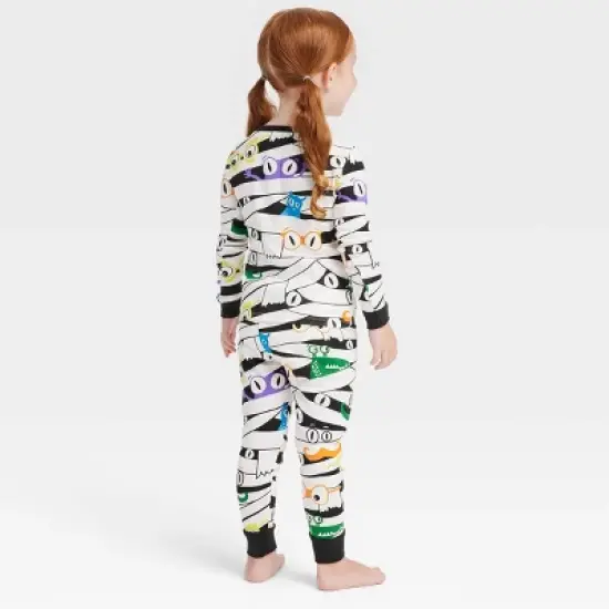 Toddler Glow-In-The-Dark Mummy Halloween Matching Family Pajama Set - Hyde & EEK! Boutique&trade; White image {1}