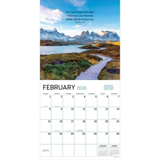 TF Publishing 13.5"x14.5" 2026 Paths to God Wall Calendar image {5}