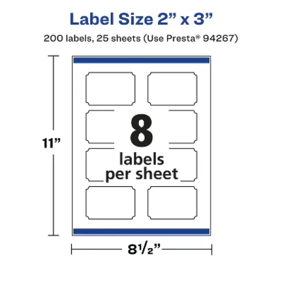 Avery Glossy Clear Rectangle Scalloped Labels with Sure Feed, 2" x 3" image {4}
