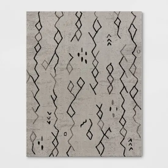 Grace Sketch Diamond Indoor/Outdoor Rug - Black/White - Project 62&trade; image {6}