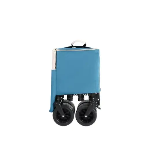 Foldable Extended Wagon with 220lbs Weight Capacity, Heavy Duty 300L Folding Utility Garden Cart Blue image {5}