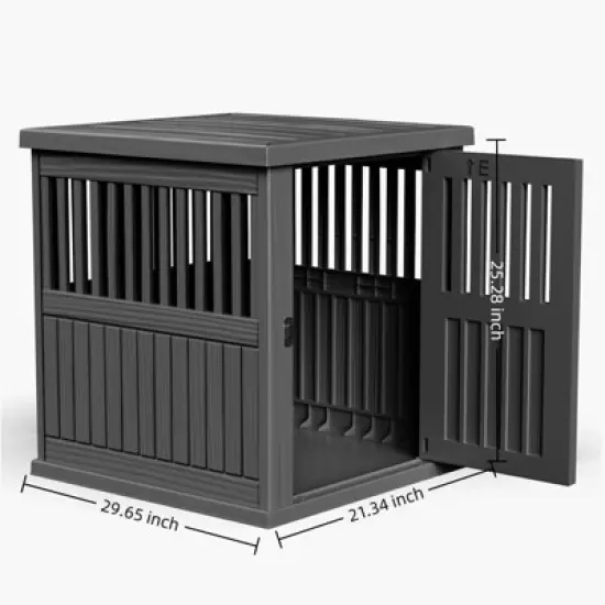SEVOBAL Pet Crates and Houses Slanted Roof Dog Crate Lockable Gate Optimal Airflow Easy Setup for Living Room Patio, Blue, 29.65"*21.34"*25.28" image {2}