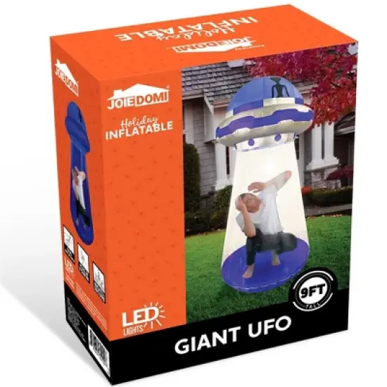 Joyfy 9 FT Halloween Inflatable Outdoor Decoration, Inflatable Purple UFO with Built-in LEDs for Halloween Party Yard Garden Lawn Outside Decoration image {9}