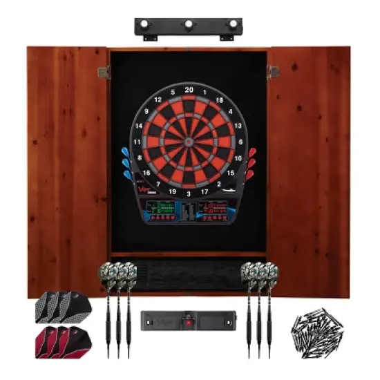 Viper Orion Electronic Dartboard, Metropolitan Cabinet, Laser Throw Line, Dartboard Lights, Black Magic Soft Tip Darts, and Spare Tips and Flights image {11}