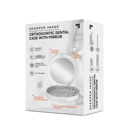Sharper Image Orthodontic Dental Case with Mirror - White image {1}
