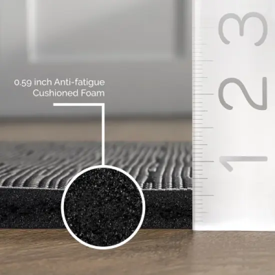 nuLOOM Casual Crosshatched Anti Fatigue Kitchen or Laundry Room Comfort Mat image {4}