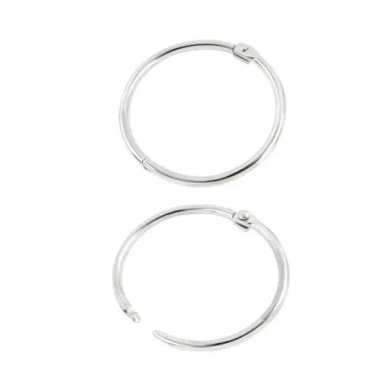 Unique Bargains Book Office Metal Loose Leaf Binder Hinge Snap Ring 6 Pcs 1.6" Inner Dia image {4}