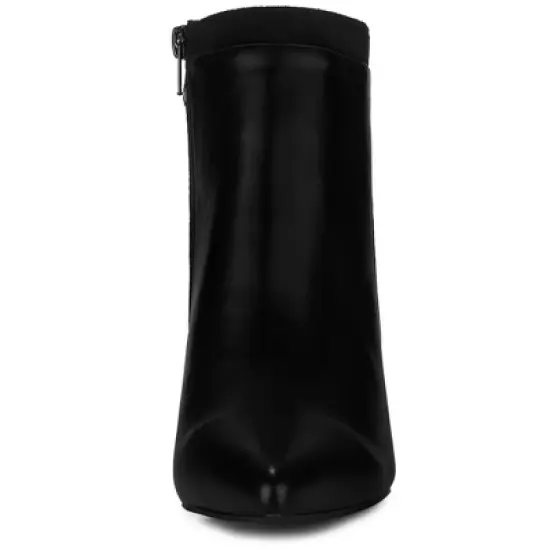 Allegra K Women's Pointed Toe Side Zip Stiletto Heel Ankle Boots image {2}