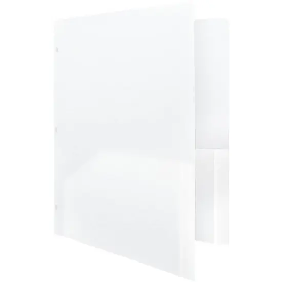 JAM 6pk Heavy Duty 3 Hole Punch 2 Pocket School Presentation Paper Folder Clear image {3}