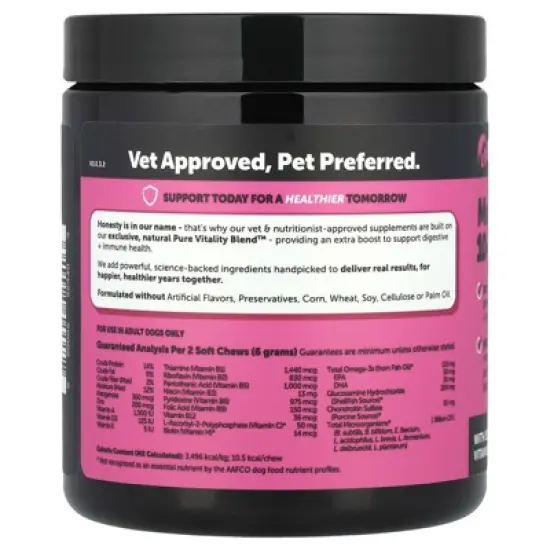 Pet Honesty Dog Multivitamin - 10 in 1 Dog Vitamins for Health & Heart - Fish Oil, Glucosamine, Probiotics, Omega Fish Oil - Dog Vitamins and image {1}