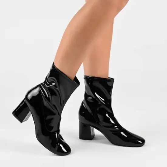 Journee Collection Womens Reice Square Toe Block Heel Ankle Booties image {8}