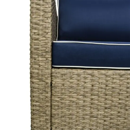 Outsunny 6 Pieces Outdoor PE Rattan Sofa Set, Sectional Conversation Wicker Patio Couch Furniture Set with Cushions and Coffee Table image {7}