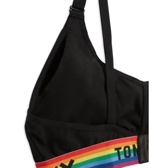 TomboyX Scoop Neck Bralette, Cotton Bra Convertible Straps, Wireless Low Impact image {2}