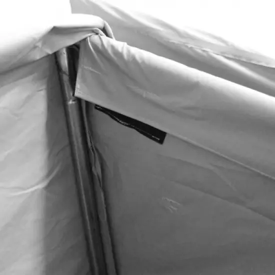 Domain Shelters 176 Gallon 6 x 2 x 2 Foot Outdoor Patio Backyard Garden Storage Container Deck Box w/Removable Weather Bars & Clip Buckles, Gray/Black image {3}