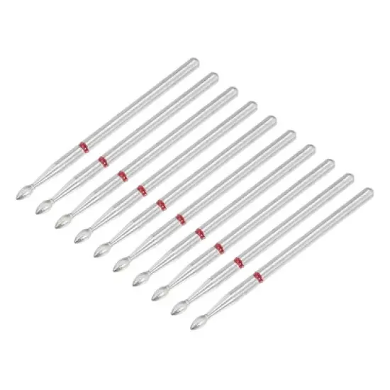 Unique Bargains Emery Nail Drill Bit Set for Acrylic Nails 3/32 Inch Nail Art Tools 44.1mm Length Red 10 Pcs image {4}