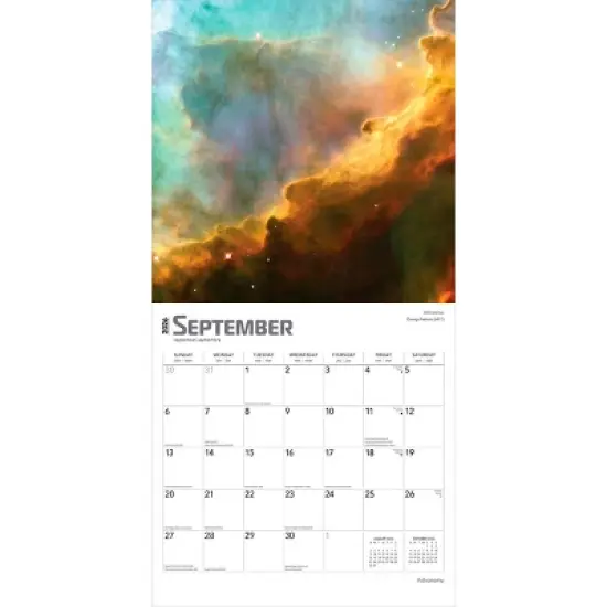 BrownTrout Astronomy 2026 12"x24" Hanging Square Wall Calendar Plastic-Free image {3}