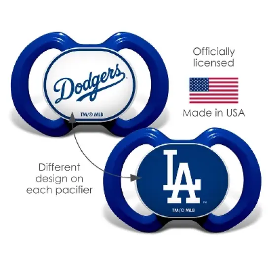 BabyFanatic Officially Licensed Unisex Pacifier 2-Pack - MLB Los Angeles Dodgers image {4}