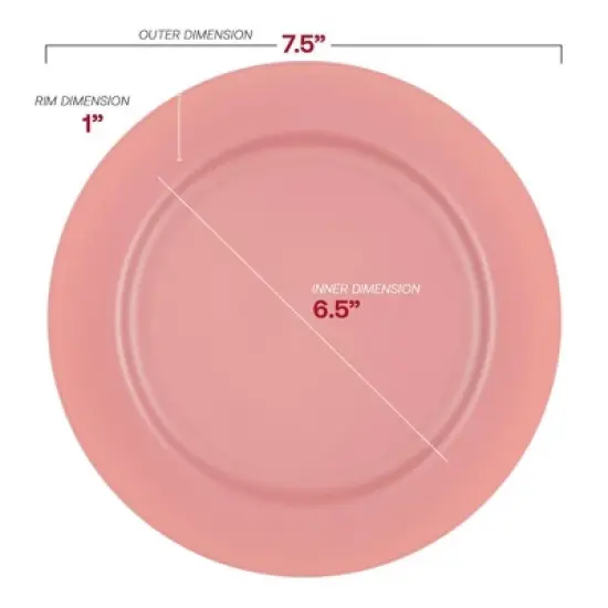 Smarty Had A Party 7.5" Fuchsia Plastic Appetizer Plates - 120 pcs image {2}