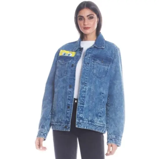 Members Only Women's SpongeBob Oversized Denim Jacket image {2}