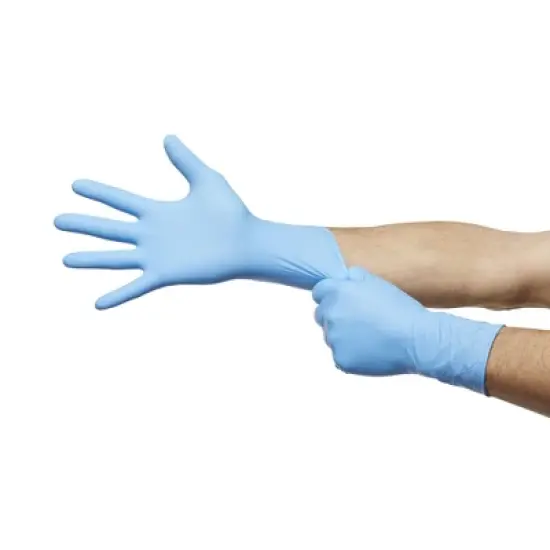 6.5CX Confiderm McKesson Nitrile Exam Glove Blue Textured Fingertips image {4}