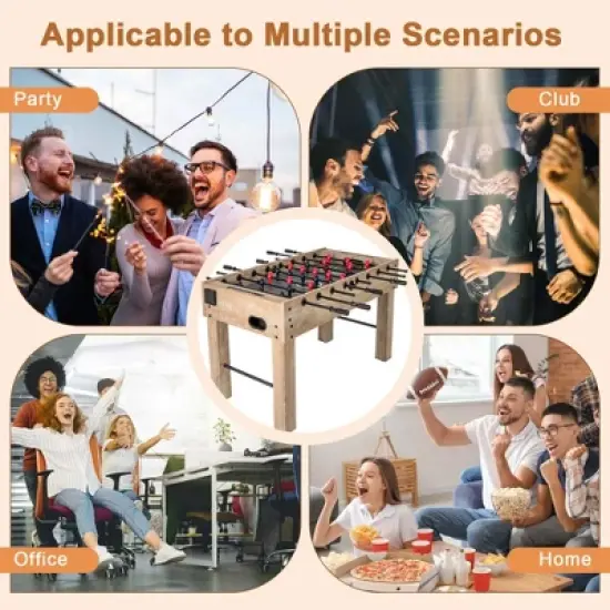 Costway 54 Inches Full Size Foosball Table with Legs 2 Balls & 2 Foldable Cup Holders image {8}