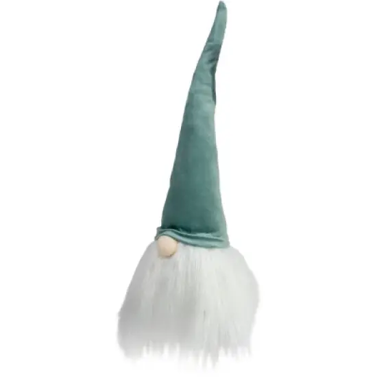 Northlight Gnome Head with Beard Christmas Decoration - 15" - Green and White image {3}