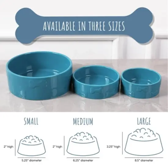 Park Life Designs 2c Manor Dog Bowl - Aqua Blue image {3}