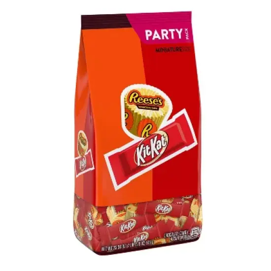 Reese's and Kit Kat Miniatures Milk Chocolate Assortment Candy Variety Pack - 33.36oz image {2}