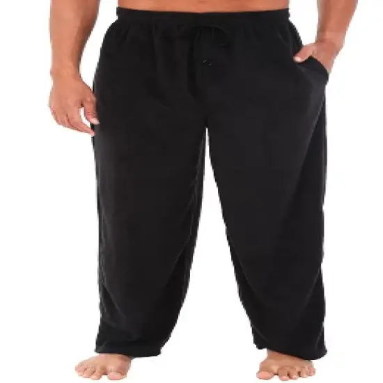 Men's Soft Plush Fleece Pajama Pants, Warm Long Lounge Bottoms image {5}