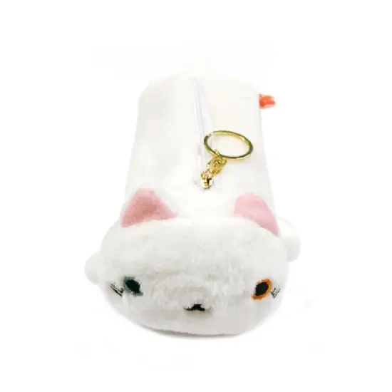 Wrapables Cute Cat Pouch Plush Pencil Case, White image {2}