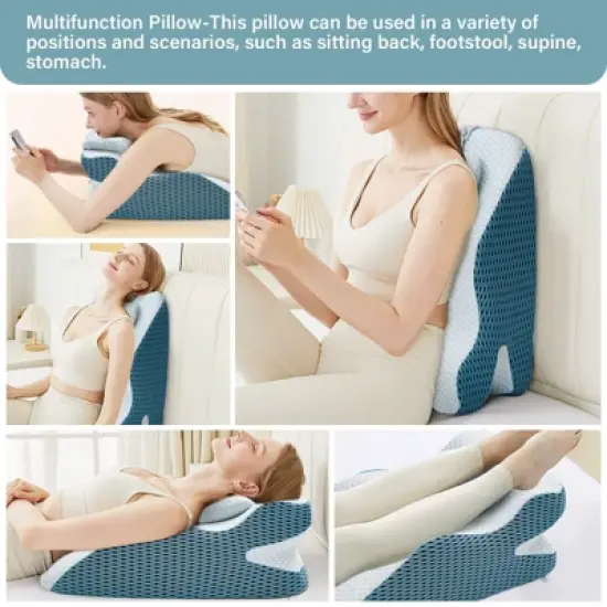 YEERSWAG One Piece Support Pillow Ergonomic Memory Foam Wedge Pillow Pad Cushion image {3}