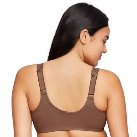 Glamorise Womens WonderWire Front-Closure Stretch Lace Underwire Bra 9245 Mocha image {1}