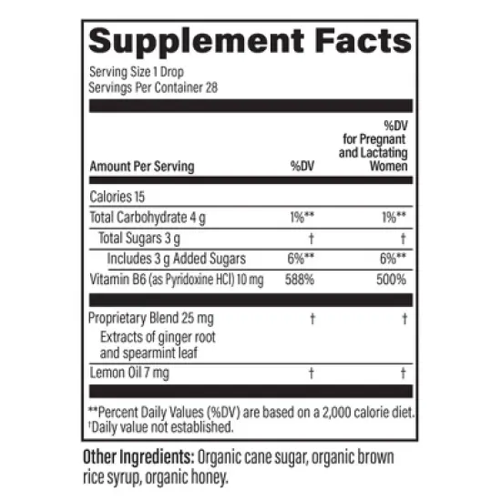 UpSpring Stomach Settle Morning Sickness Drops - Lemon Ginger Honey - 28ct image {4}