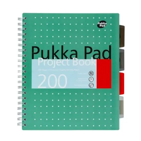Pukka Pads Metallic Green Letter Sized Subject Divider Notebook - Pack 3 image {1}