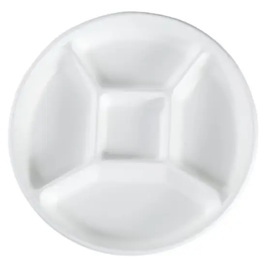 5 Compartment Round Biodegradable Divided Plates - Pack of 125 - Rani Brand Authentic Indian Products image {6}