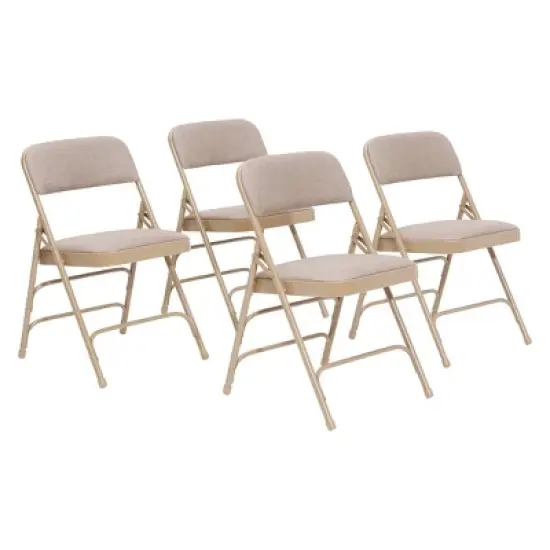 Set of 4 Deluxe Fabric Padded Triple Brace Folding Chairs - Hampden Furnishings image {8}